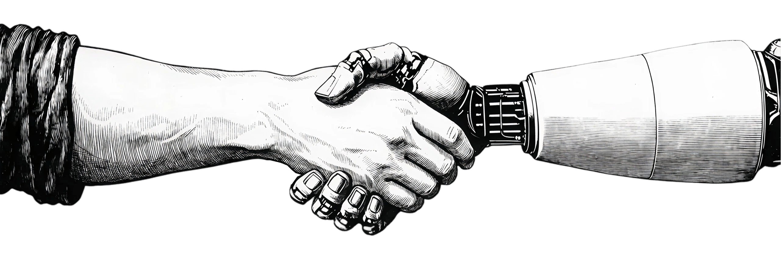 AI and Human handshake illustration